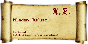 Mladen Rufusz névjegykártya